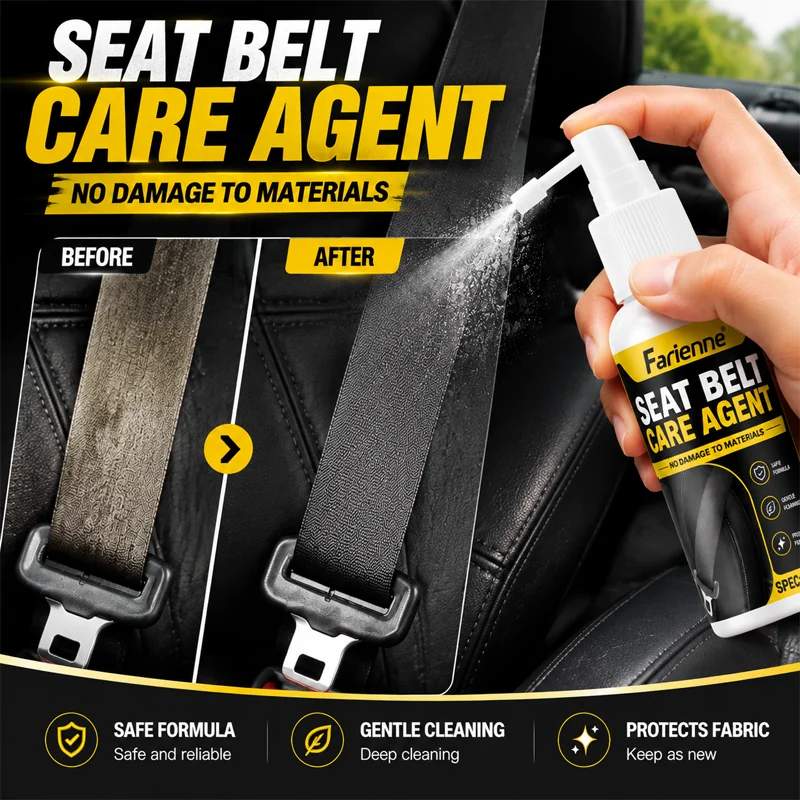 Farienne Car Interior Cleaner Seat Belt Cleaner Spray 60ml Auto Upholstery Stain Remover Deep Cleaning Agent For Car Care