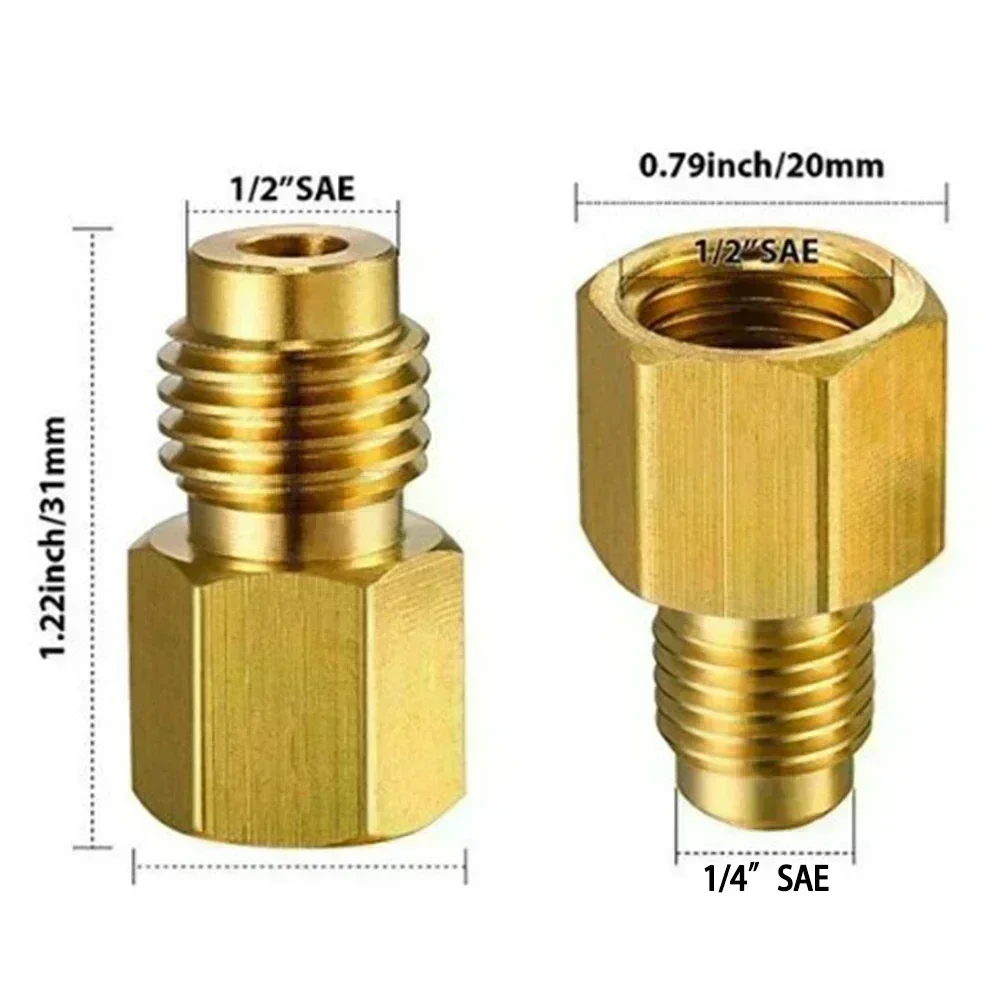 R134A To R12 Adapter 1/2 Female To 1/4 Male 1/4 Female To 1/2 Male Connector For Car Air Conditioner Refrigerantion Safety Valve