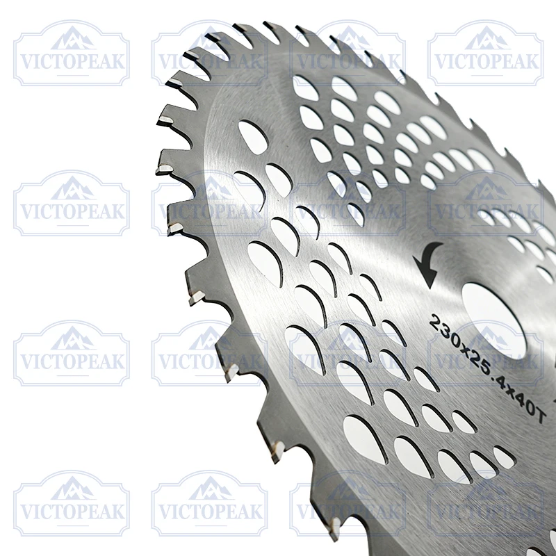 Rasenmähermesser 230 mm, 40 Zähne, Freischneidermesser, 25,4 mm Bohrung, scharfes Messer für Rasentrimmer, Freischneider, Gartenwerkzeug-Ersatzteil – Detail 4