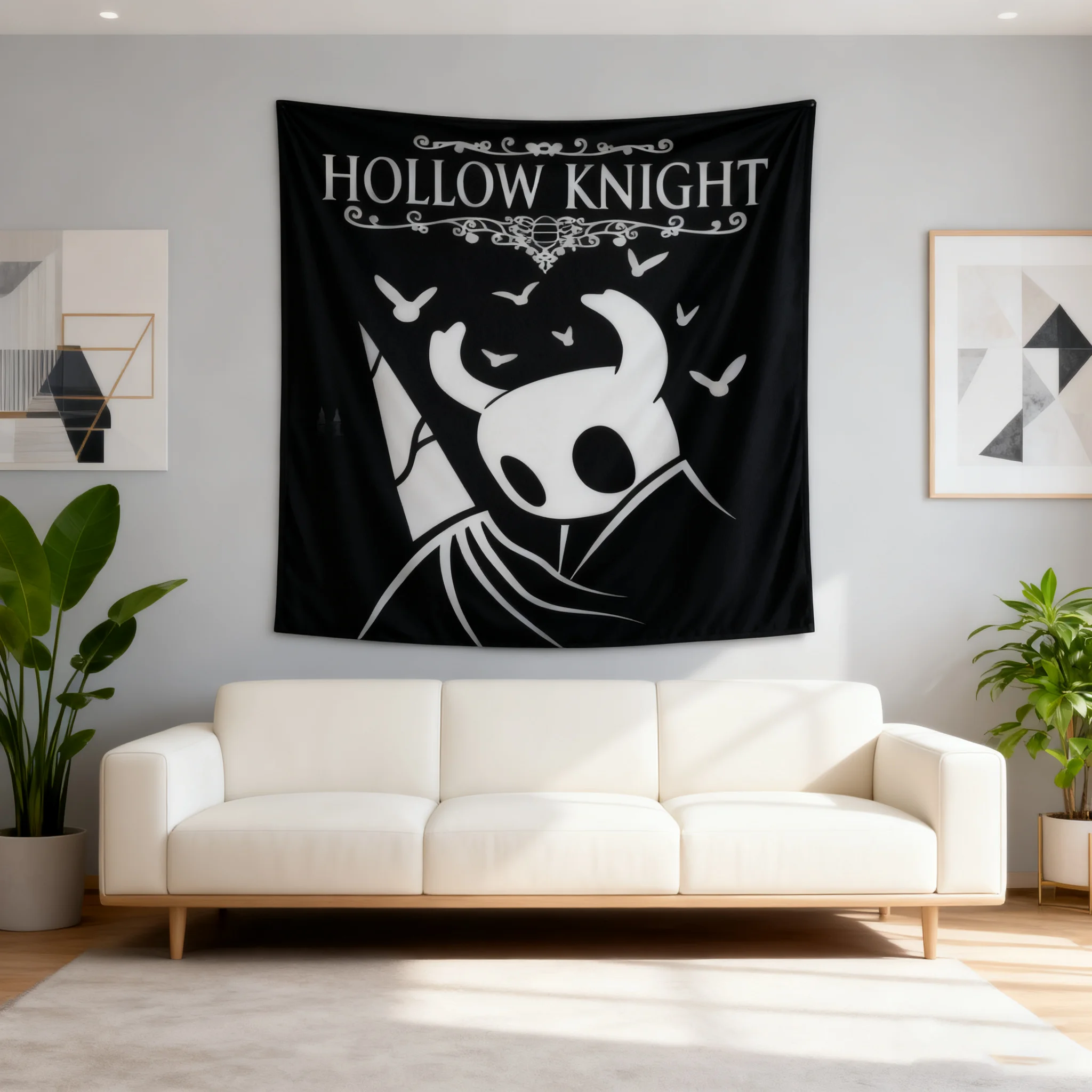 JIT Cartoon Hollow Knight نسيج صديق للبيئة قابل للغسل في الغسالة ديكور جداري مثالي لغرف المعيشة وغرف النوم والمساكن