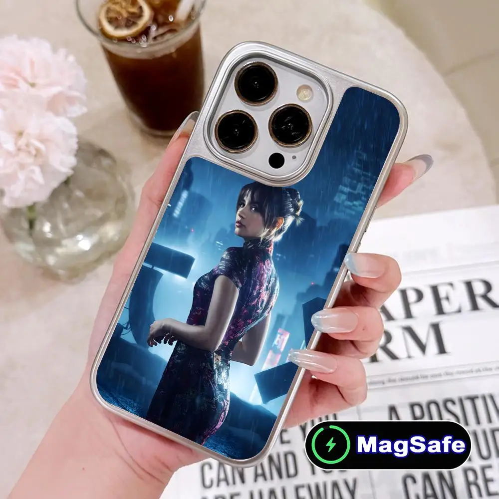 

Чехол Ana de Armas для мобильного телефона для iPhone 17, 16, 15, 14, 13, 12, 11 Air Pro Max Plus Magsafe, серебряный цветной чехол для смартфона