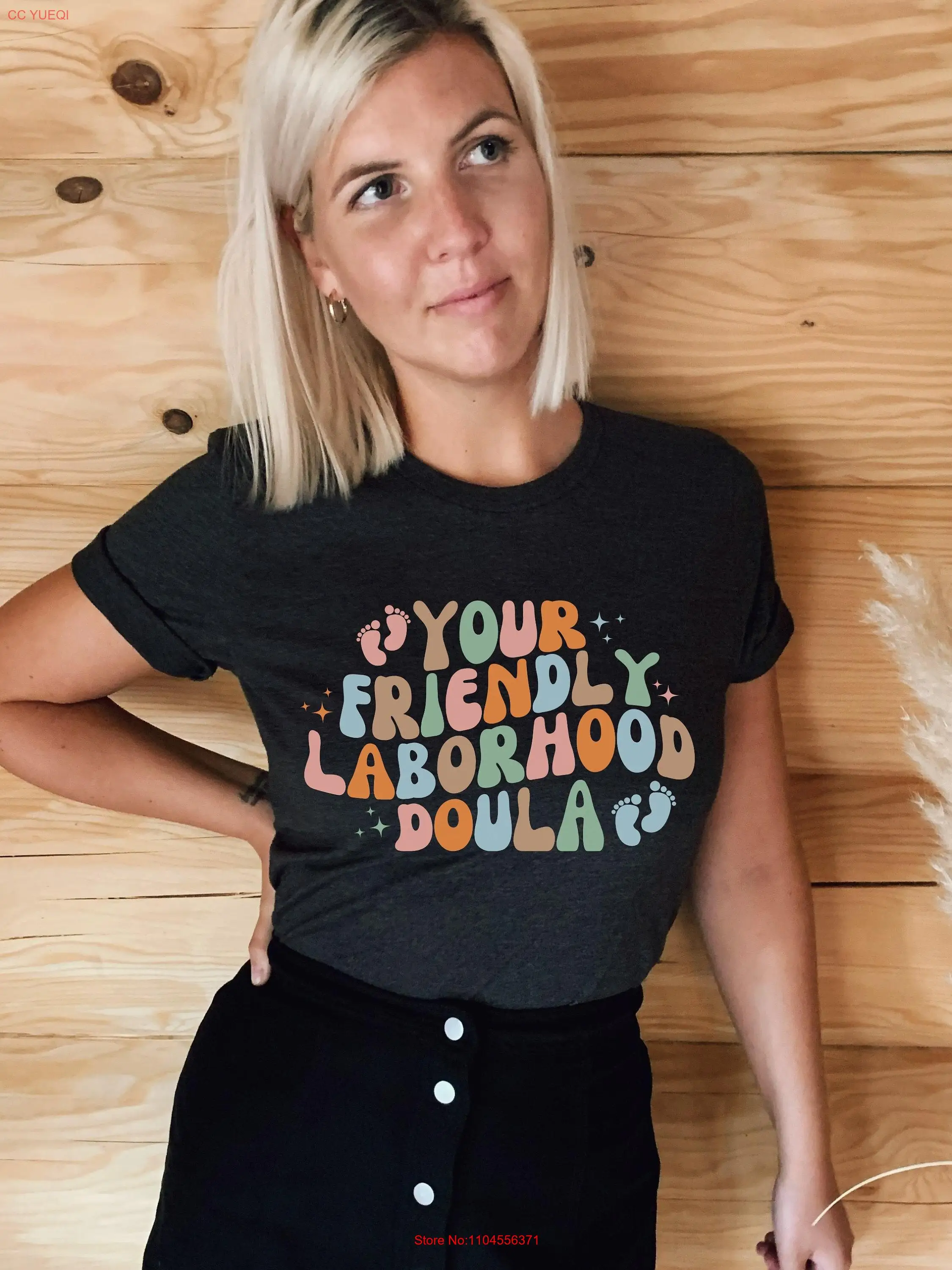 تي شيرت Doula Midwife OB Nurse OBGYN s بعد الولادة شكرًا لك على Cervix بأكمام طويلة أو قصيرة