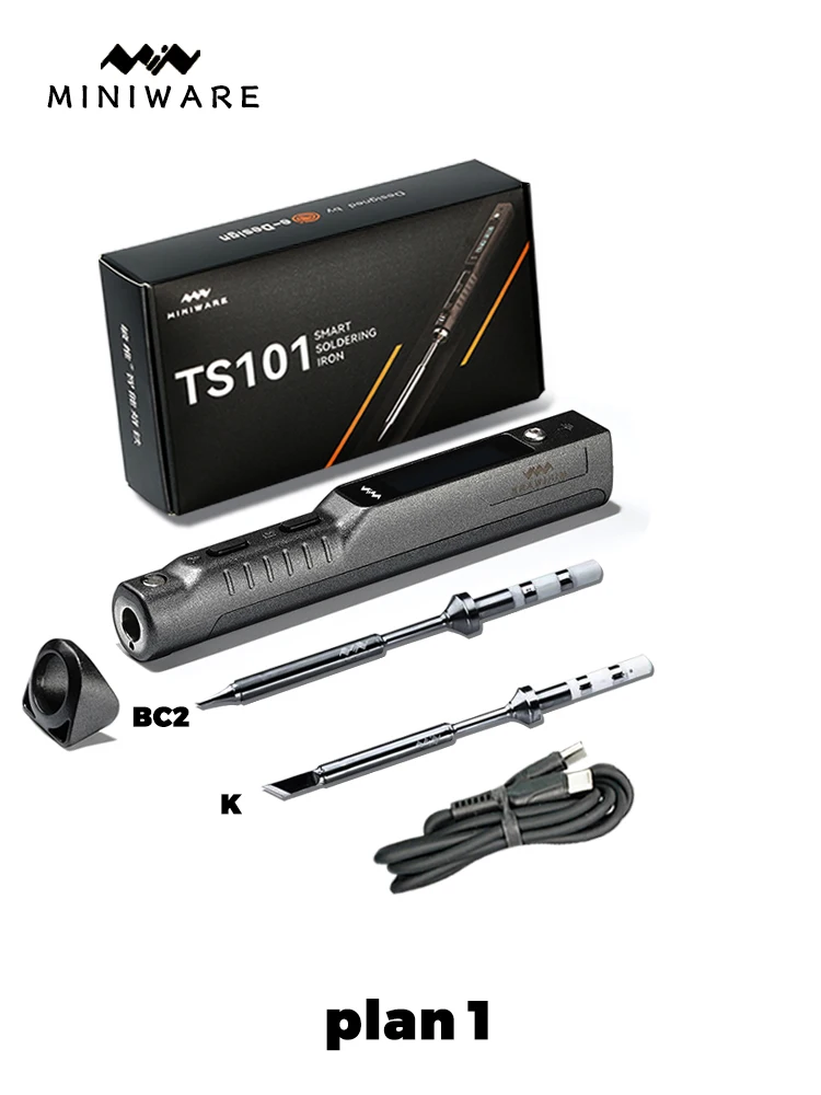 Original ts101 lötkolben 65w mini tragbar einstellbare temperatur lcd neues upgrade ts100 mit lötkolbens pitzen satz