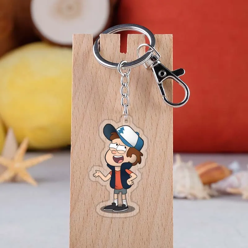 Gravity Falls Acrylic Keychains New Disney Anime Car Key Ring School Bags Pendant Coin Purse Decoration Kids Classic Toys Gift