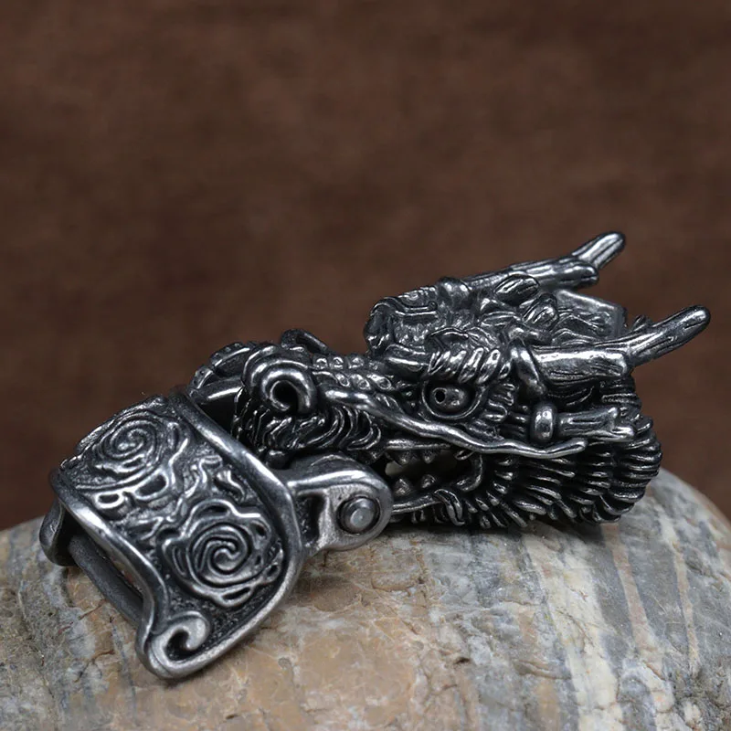 Dragon Head Brass Buckle EDC Outdoor DIY Woven Paracord Survival Bracelet Supplies Accessories Retro Umbrella Rope Lanyard Beads