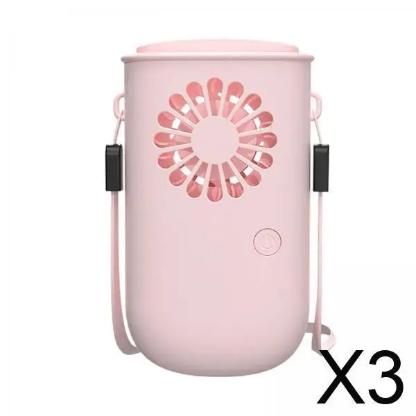 

3x Portable Fan USB Table Fan Small Cooling Fan Mini Hanging Fan Neck Fan for Dormitory Home Office