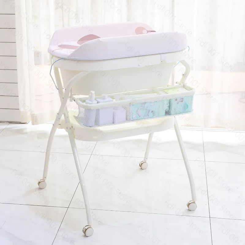Baby Bath Tub & Changing Table,  Foldable Plastic Potty Training Toilet with Standing Diaper Changing Station