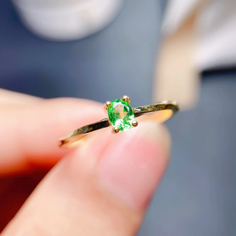 

Natural Tsavorite Garnet ring for women silver 925 jewelry luxury gem stones 18k gold plated free shiping items Party Gift