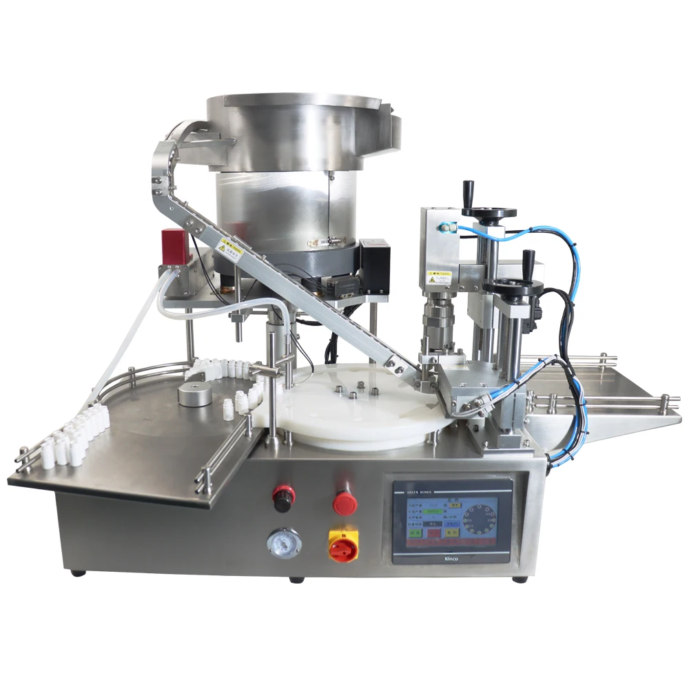 Semi Automatic Liquid Filling Machine PLC Touch Screen High Accuracy Low Pressure for Perfume Beverage Drinking Water