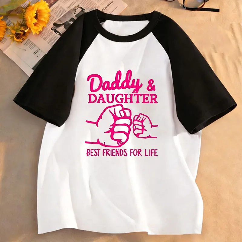 Daddys Daughter Best Friends for Life Lovely T Shirts Graphic Kids Children's T-shirt Girls Summer Spring Casual Top Tee
