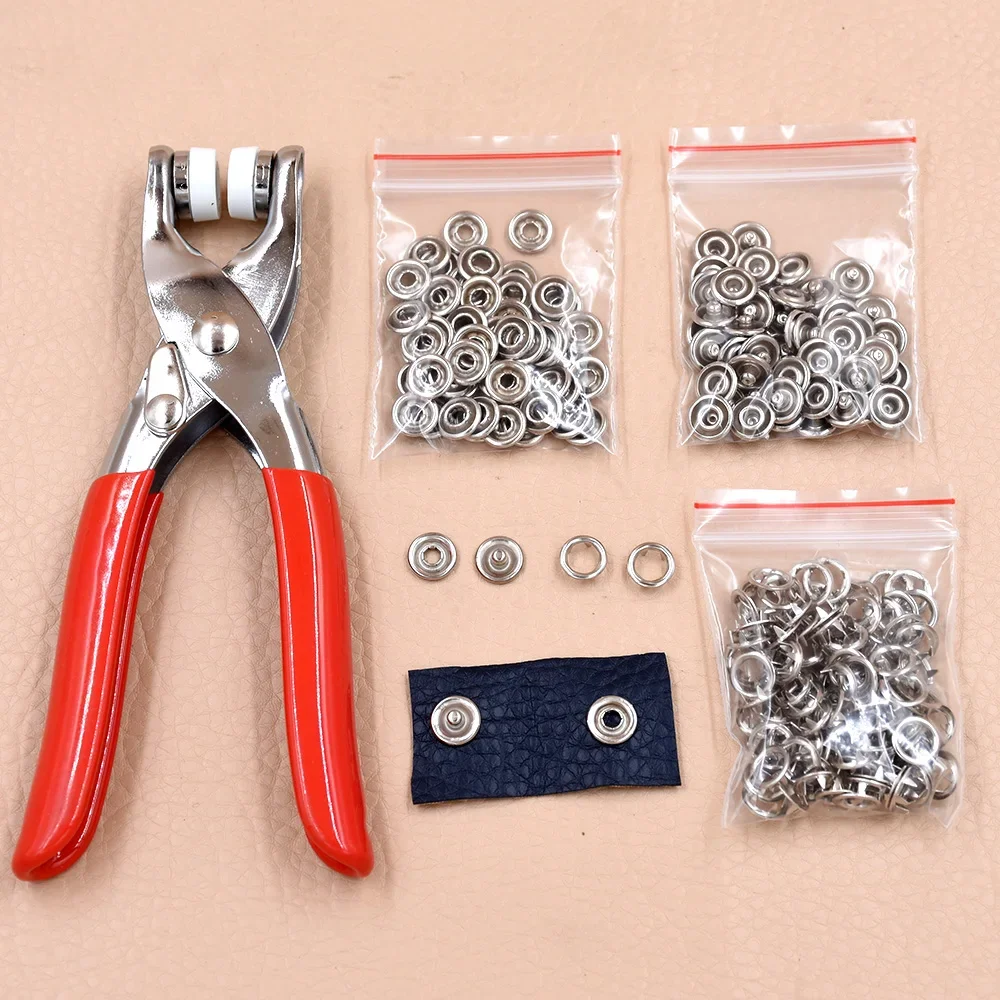 Pliers + 50 sets of brass snaps.rivet.Children\'s clothing buttons. Metal buttons.9.5MM Hollow five-claw buckle.