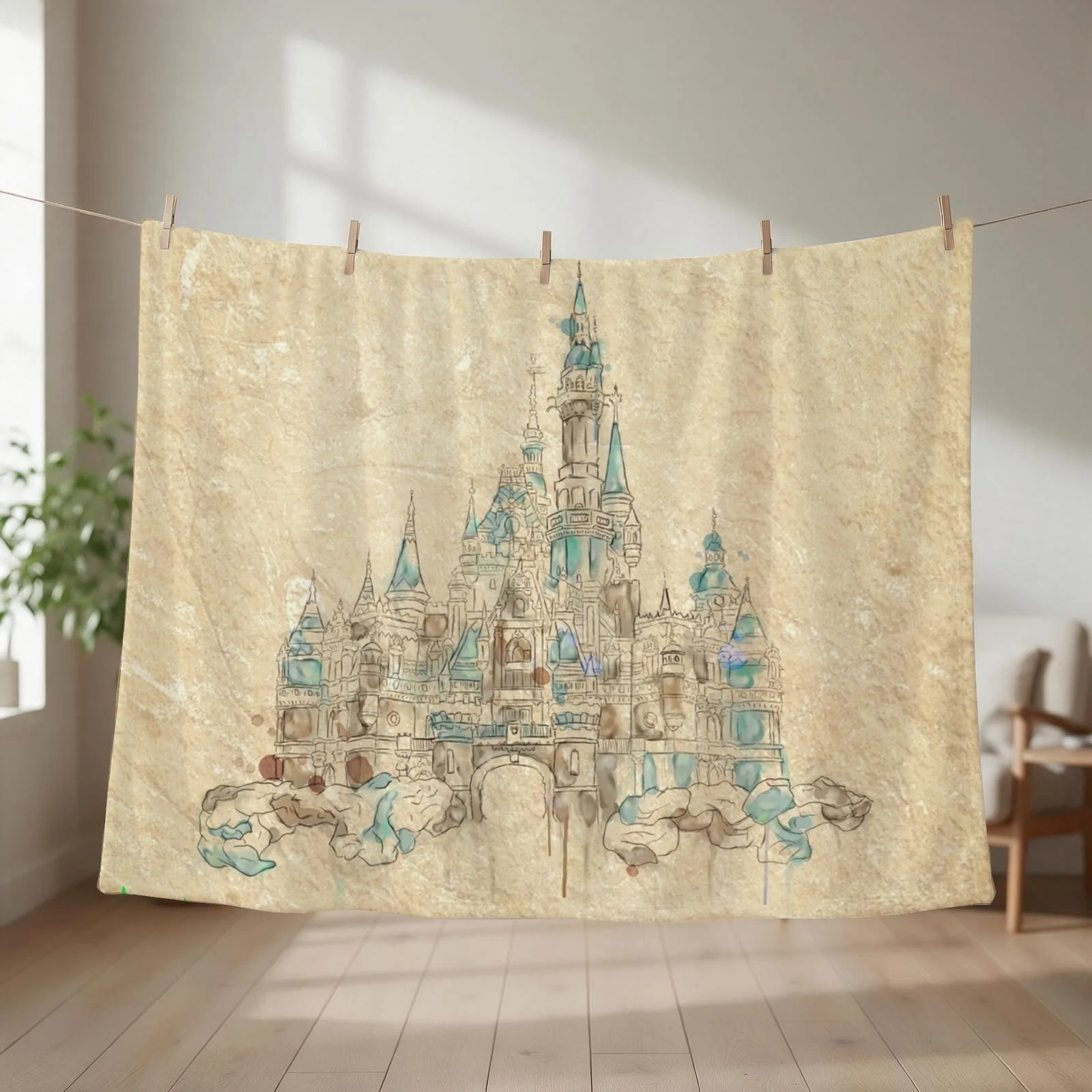 Enchanted Storybook Castle Throw Blanket Sofas Warm Sofa Quilt Heavy Blankets
