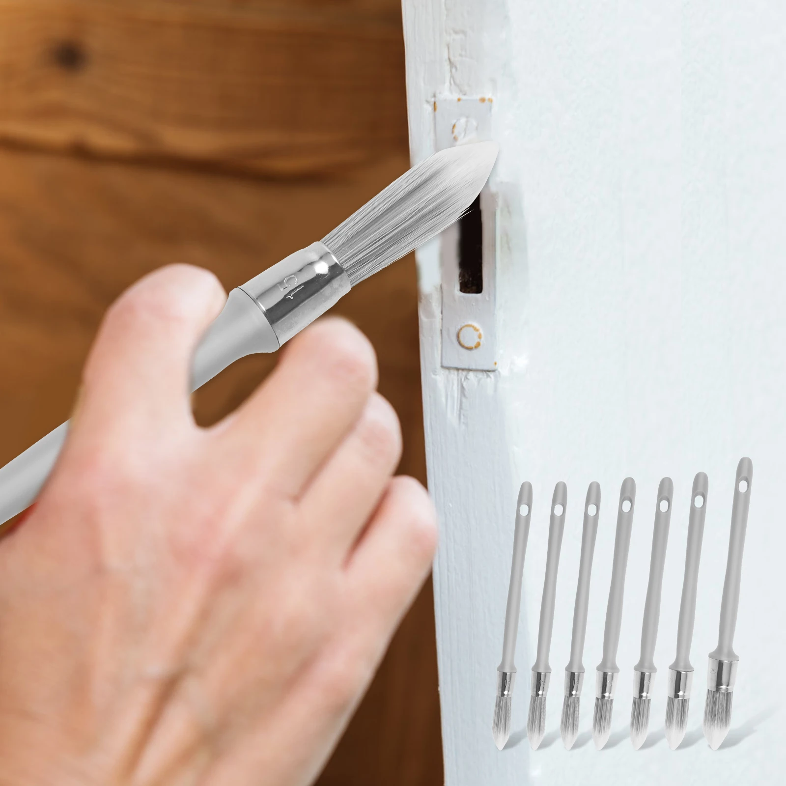 

7Pcs Trim Paint Brush Small Round Paint Brush Practical Edge Painting Tool for Decorating Baseboards House Wall Corners Edges