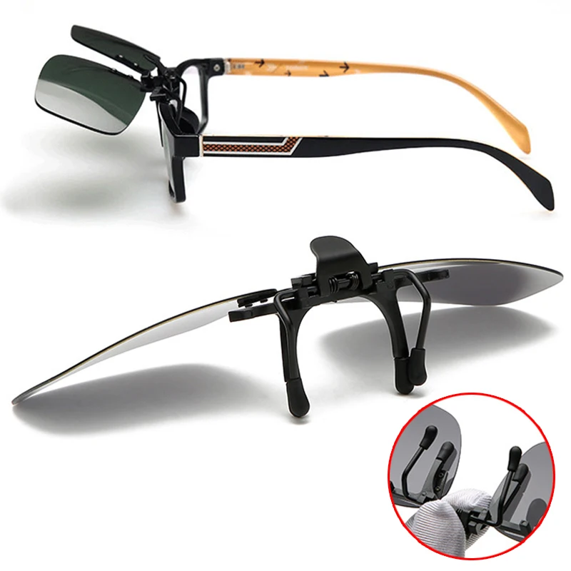 Sunglasses Clips Glasses Clip Driving Night Vision Eyeglasses UV400 Fishing Shades High Definition Sun Glasses Clips