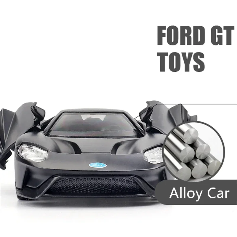 1:36 FORD GTกีฬารถโลหะผสมรถรุ่นDiecast & Toy Vehicleโลหะรถจําลองดึงกลับคอลเลกชันของเล่นเด็กf3