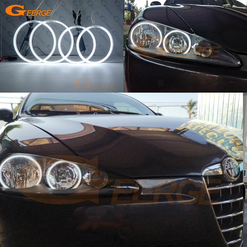 Dla Alfa Romeo 147 2005 2006 2007 2008 2009 2010 Doskonały zestaw Ultra Bright CCFL Angel Eyes Kit Halo Rings Akcesoria samochodowe