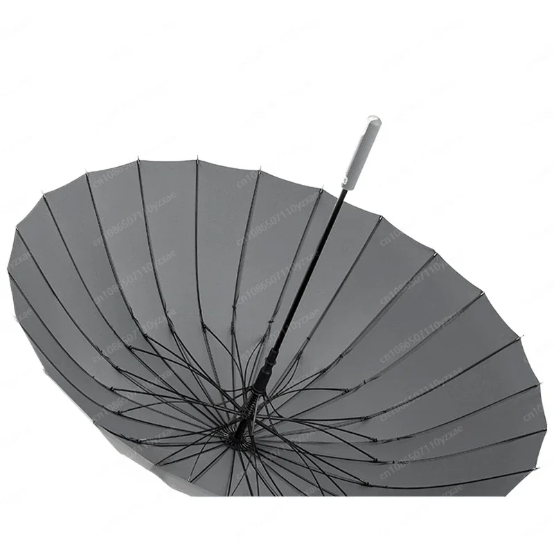 Large reinforced thickened strong wind-resistant boys long-handled straight umbrella