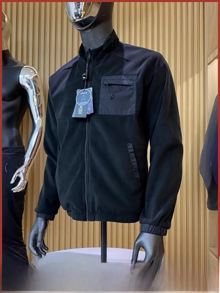 

Двустороннее моющееся металлическое нейлоновое пальто с воротником-стойкой, мужское осенне-зимнее уличное ветрозащитное пальто обычного кроя с застежкой-молнией