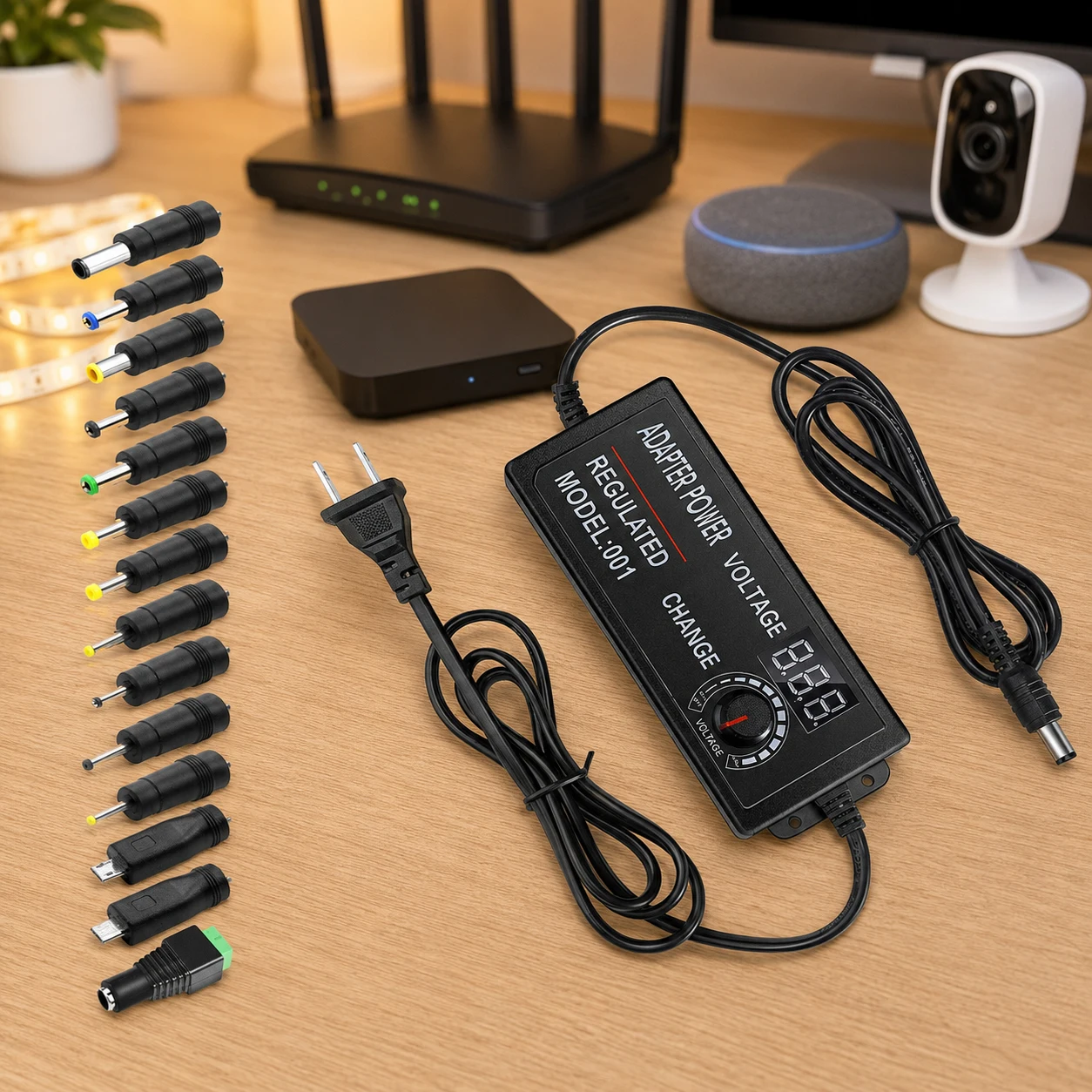 AC 100V-240V to DC 3V-12V Adjustable Power Adapter 5A 60W Regulated Switching Supply