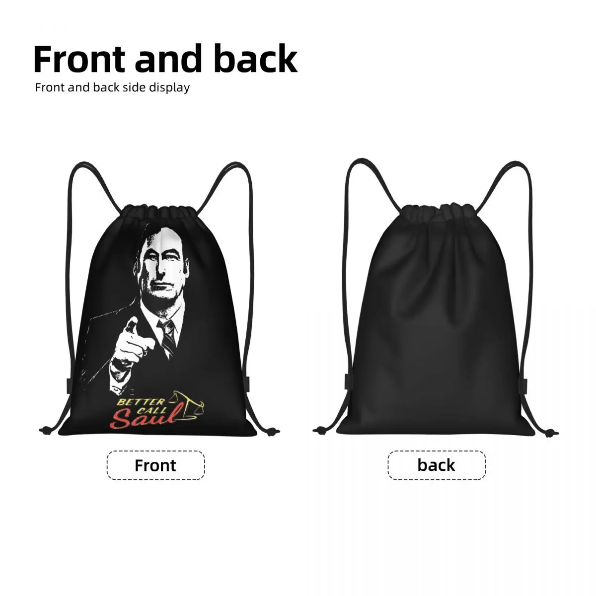 Custom Better Call Saul Letters Drawstring Backpack Bags Women Men Lightweight TV Show Gym Sports Sackpack Sacks for Shopping