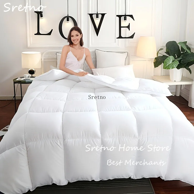 

SRETNO All-Season Luxury Hotel Quality Quilted Comforter Soft Thick Winter Blanket Duvets Insert Polyester Fill Queen/King Size