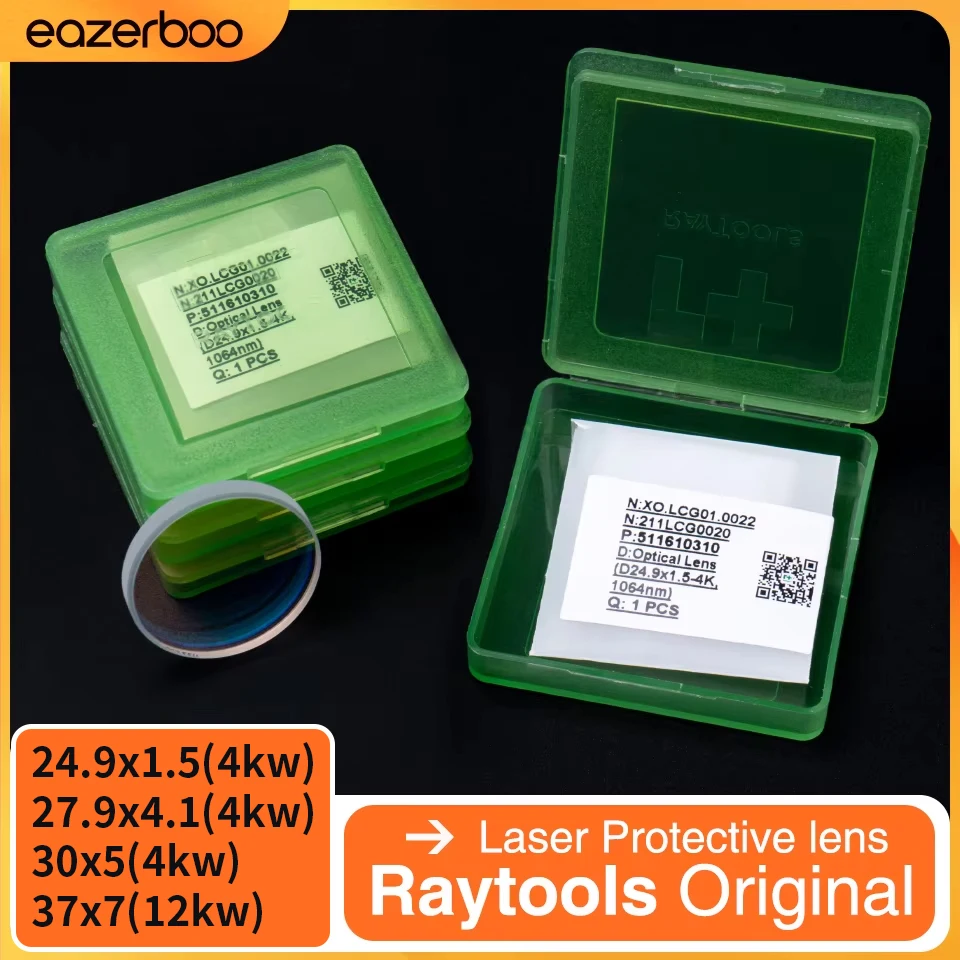 Original Raytools Windows Laser Optical Protective Lens 30x5 27.9x4.1 37x7 30kw 20x2 24.9x1.5 18x2 For Fiber Laser Machine Lens