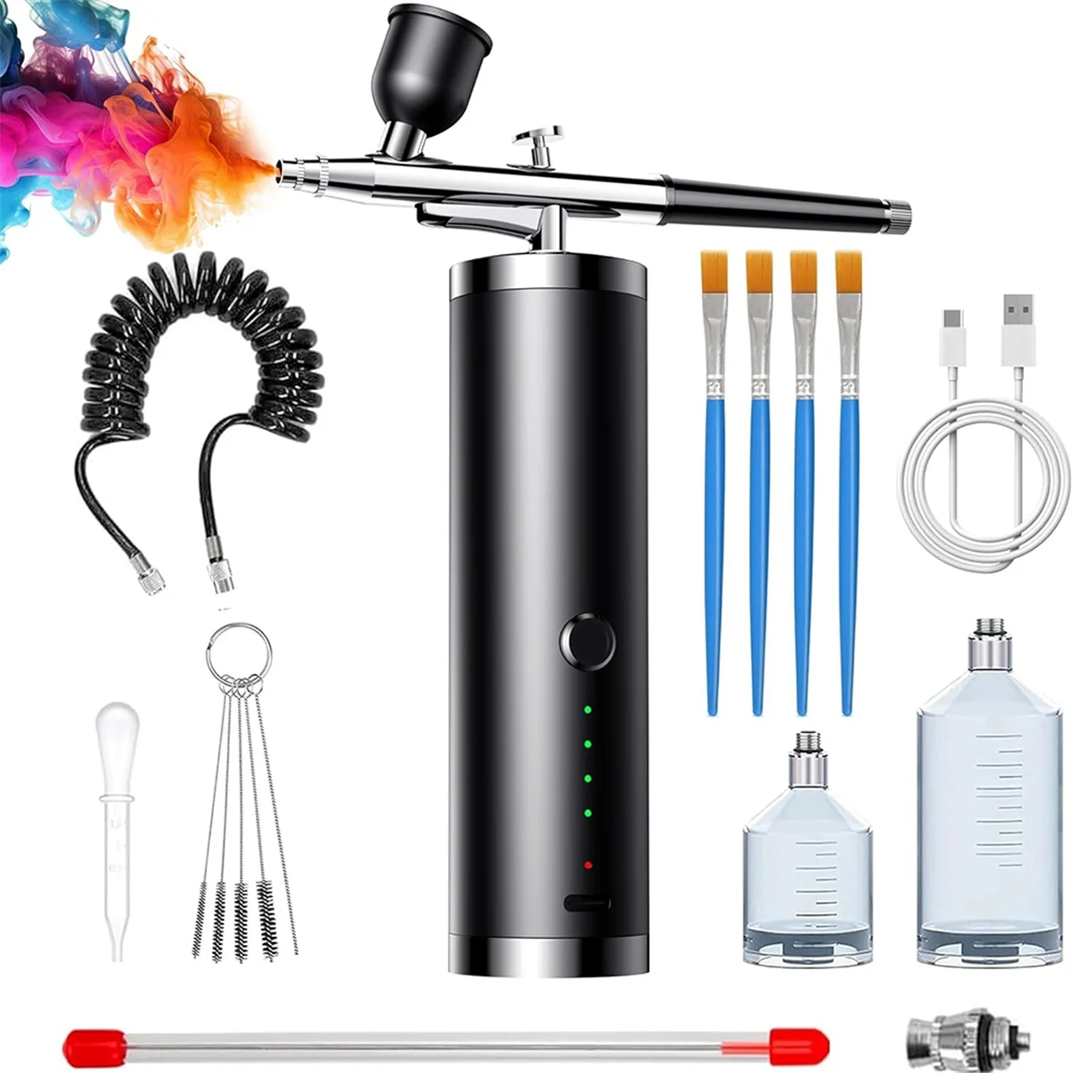 

Airbrush Set Portable Airbrush with Compressor Handheld Airbrush Set Ideal for Complex Tasks Such As Tattoos/Manicures A-T33C