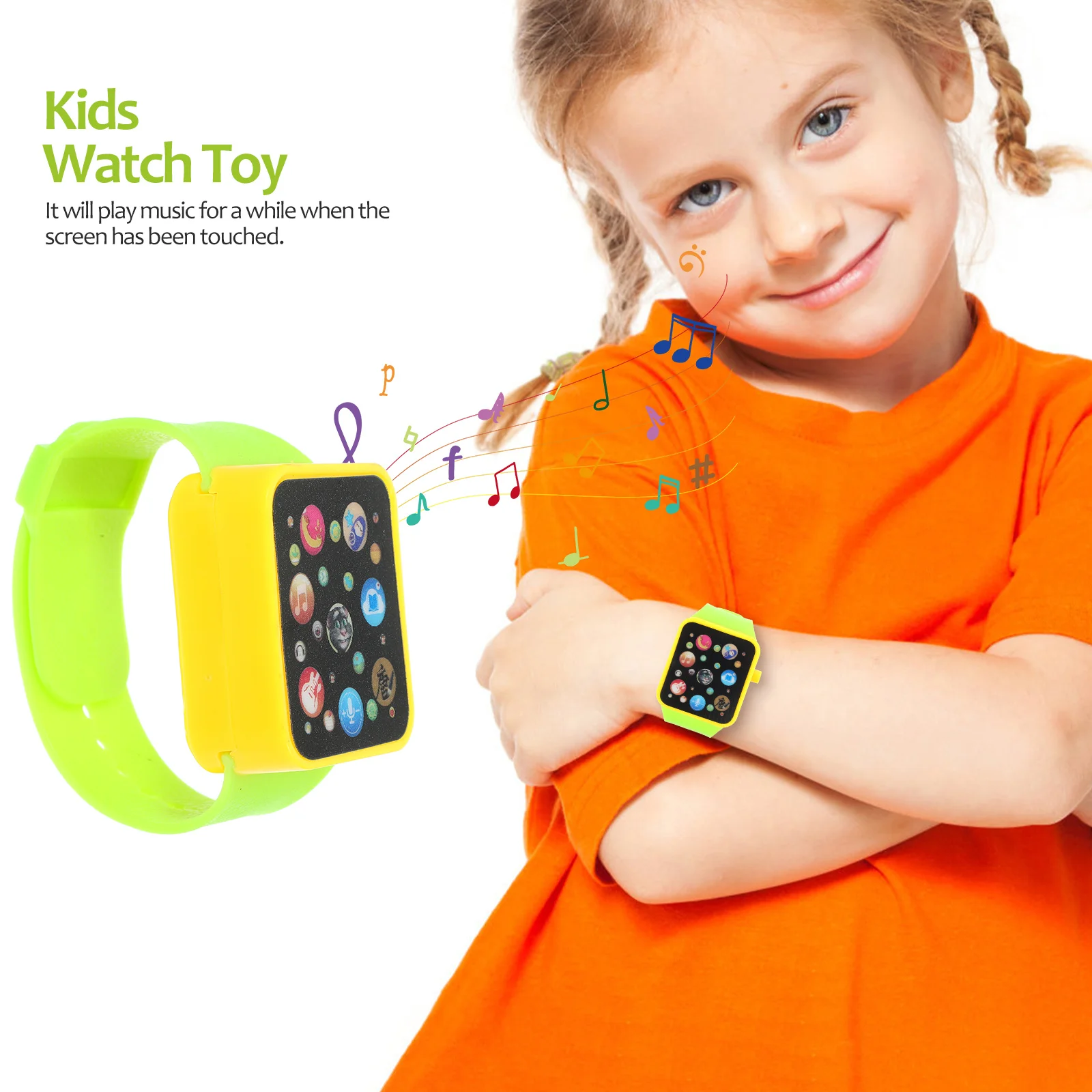 Montre-bracelet pour enfants, jouet d'apprentissage, multifonction, écran tactile, vert