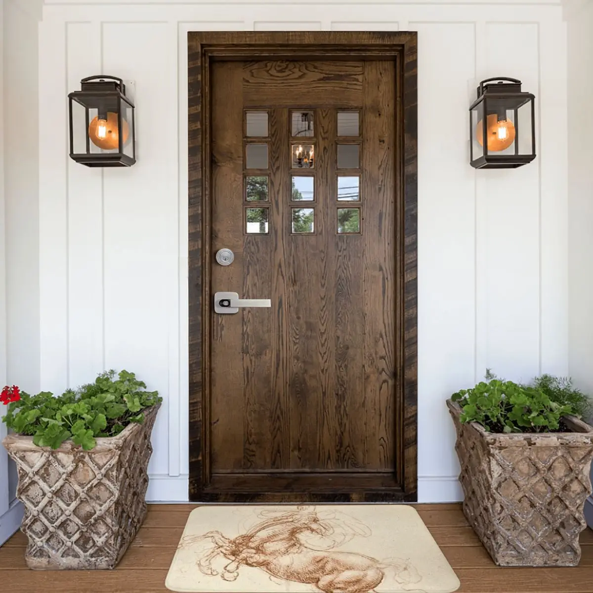 Horse Sketches By Leonardo Da Vinci Doormat Rug Carpet Mat Footpad Polyester Anti-slip Dust-Proo Front Room Corridor Kitchen