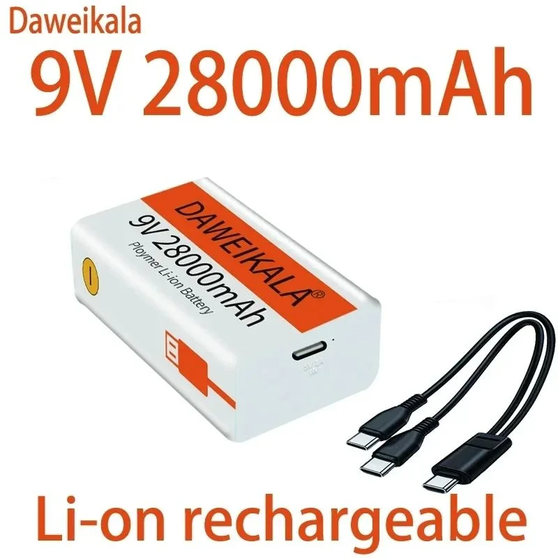 1-10PCS Daweikala 9V 1100mAh Battery 6F22 Type-C USB-9V Li-ion Battery for Multimeter Microphone Toy Remote Control KTV