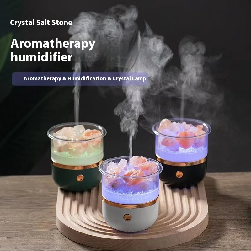 Honxiy Salt Stone Aroma Machine Household Fog Measurement Bedroom Colorful Night Light Desktop Small Air Humidifier