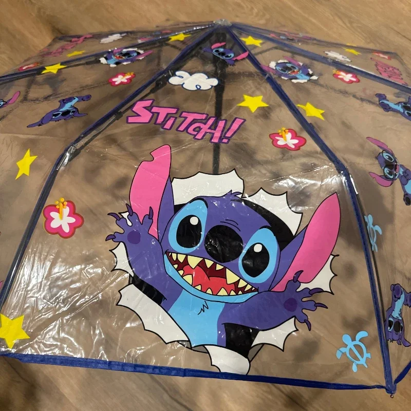 Cartoon Stitch Portable Folding Umbrella Cute Stitch Automatic Transparent Umbrellas Fashion Manual Umbrella Kid Birthday Gift image 6