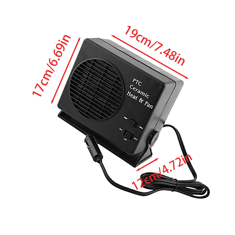 Car Heater 2 In 1 12V 150/300W Auto Portable Heating Fan Windscreen Defroster Dashboard Driving Demister For Cars SUV Vehicles