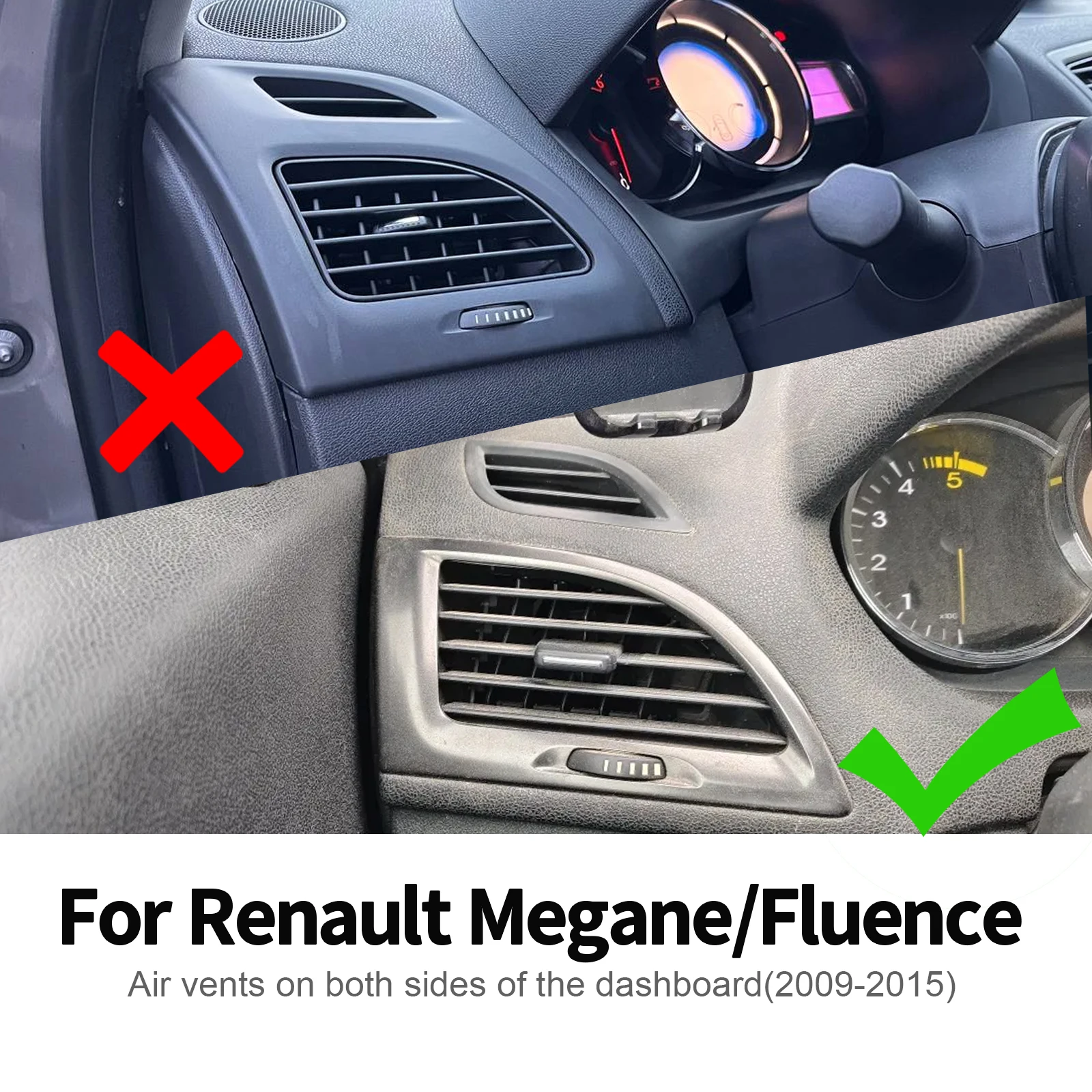 Car Both Side Air Outlet Trim For Renault Fluence Megane 3 RS 2009 2010 2011 2012 2013 2014 2015 Real Soft Carbon Fiber Sticker
