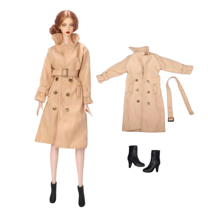 Fashion Trenchcoat Clothes Set for 11.5" Doll Outfits Coat Belts Boots 1/6 BJD Dolls Accessories Toys - view 6