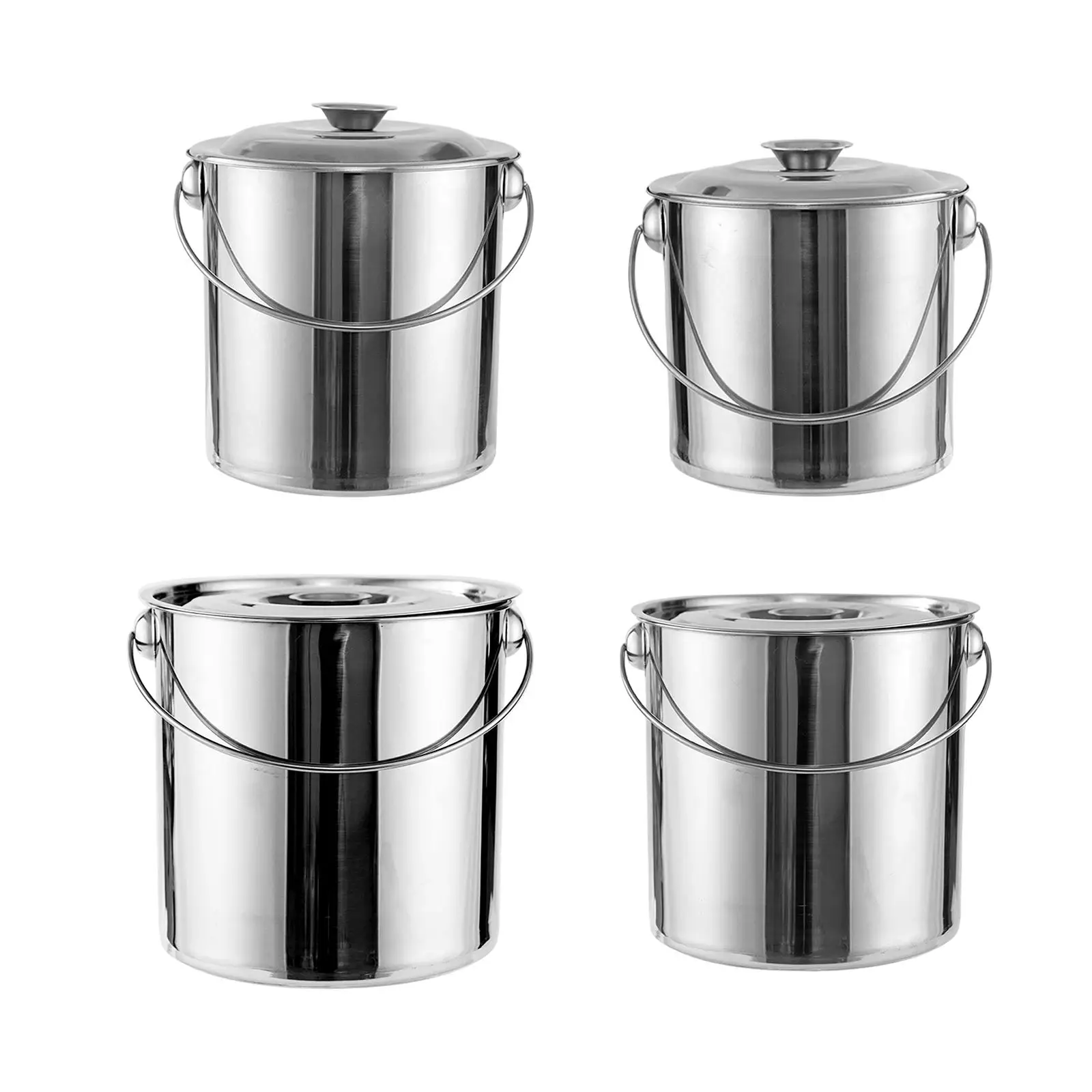 Deep Stainless Steel Stockpot with Hangable Lid Mirror Polished Cooking Pot for Water Soup and Grains Storage