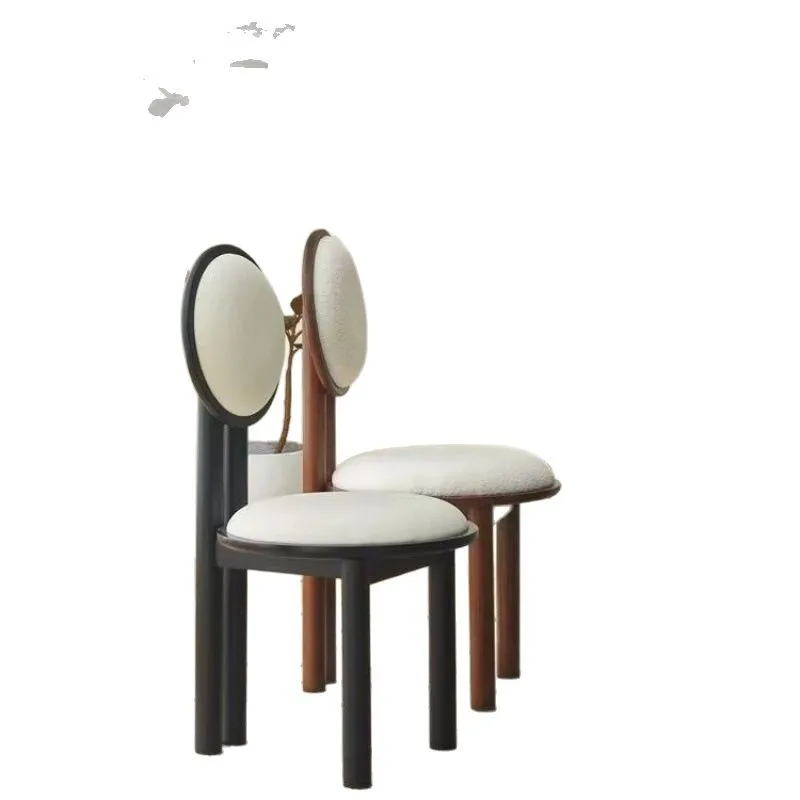 

Designer ball chair French retro home soft bag chair solid wood dining table chairs restaurant chairs hotel balcony makeup stool