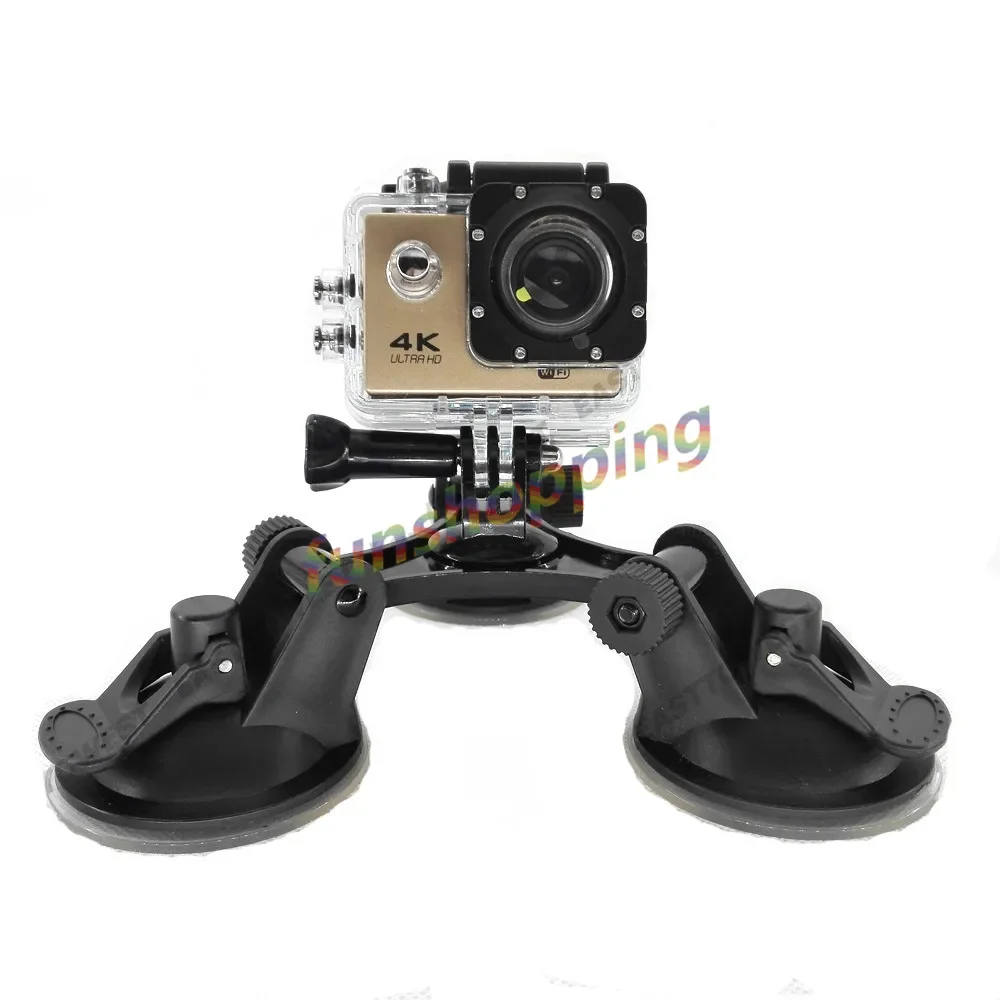 كوب شفط ثلاثي الزجاج الأمامي لـ Xiaomi Yi ، GoPro Hero 6 ، 5 ، 4 ، 3 ، 2 ، SJ4000 ، SJ5000 ، SJ7000 ، ملحقات مثبتة ، دهون ، جديدة
