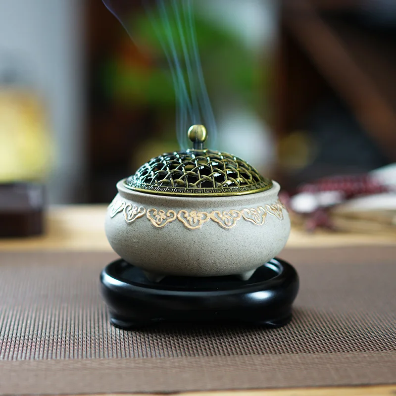 

LTT ceramic incense burner household indoor plate incense burner tea ceremony lotus aromatherapy burner