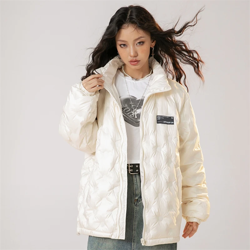 Imagem -04 - Goose Down Puffer Leve para Mulheres Jaqueta Curta Acolchoada Cabolsa Feminino Estilo Coreano Roupas de Inverno Promoção 2023