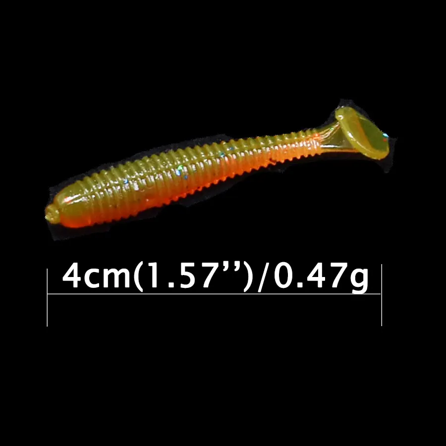 100 pz 4cm 0.47g richiamo di pesca plastica morbida piccola Ttail verme esca esca, nuoto wobbler isca pesca carpa pesca esca artificiale