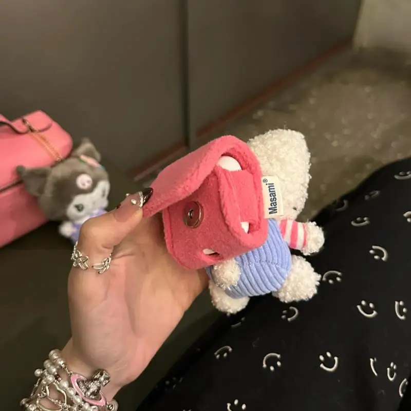 헬로 키티 Sanrio 케이스 Airpods Pro 3 2 1 만화 귀여운 플러시 창의력 여성 블루투스 무선 헤드셋 보호 커버