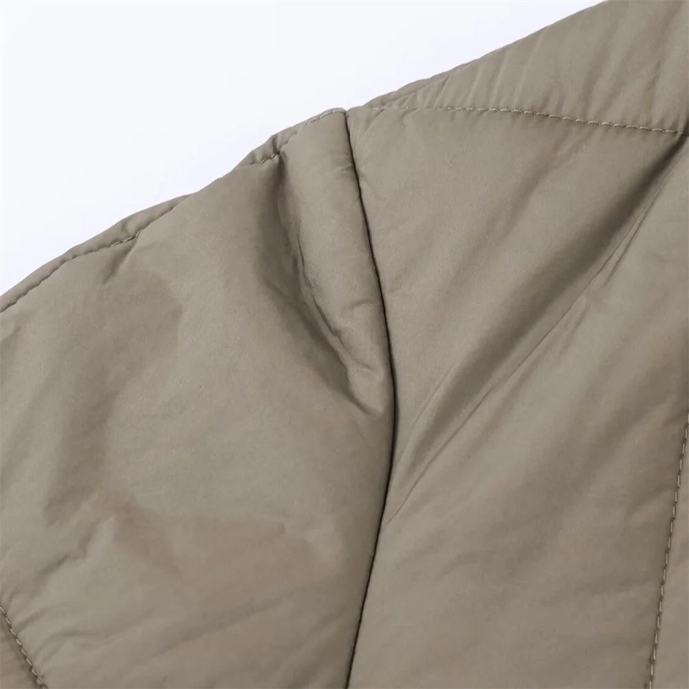 2025, Winter, neue Damenbekleidung, lässiger Modestil, einfacher und vielseitiger, warmer, kurzer Stil mit Gürtel, Baumwollkleidung