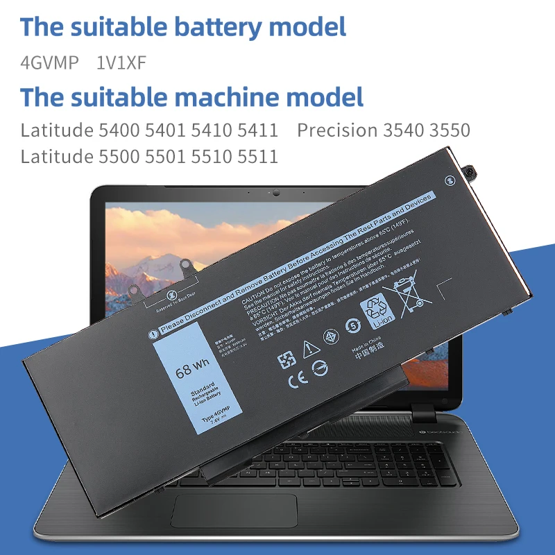 Imagem -06 - Suozhan-lithium Ion Baterias para Dell 4gvmp Bateria do Portátil Dell Latitude 5400 5500 Precision 3540 7.6v 68wh