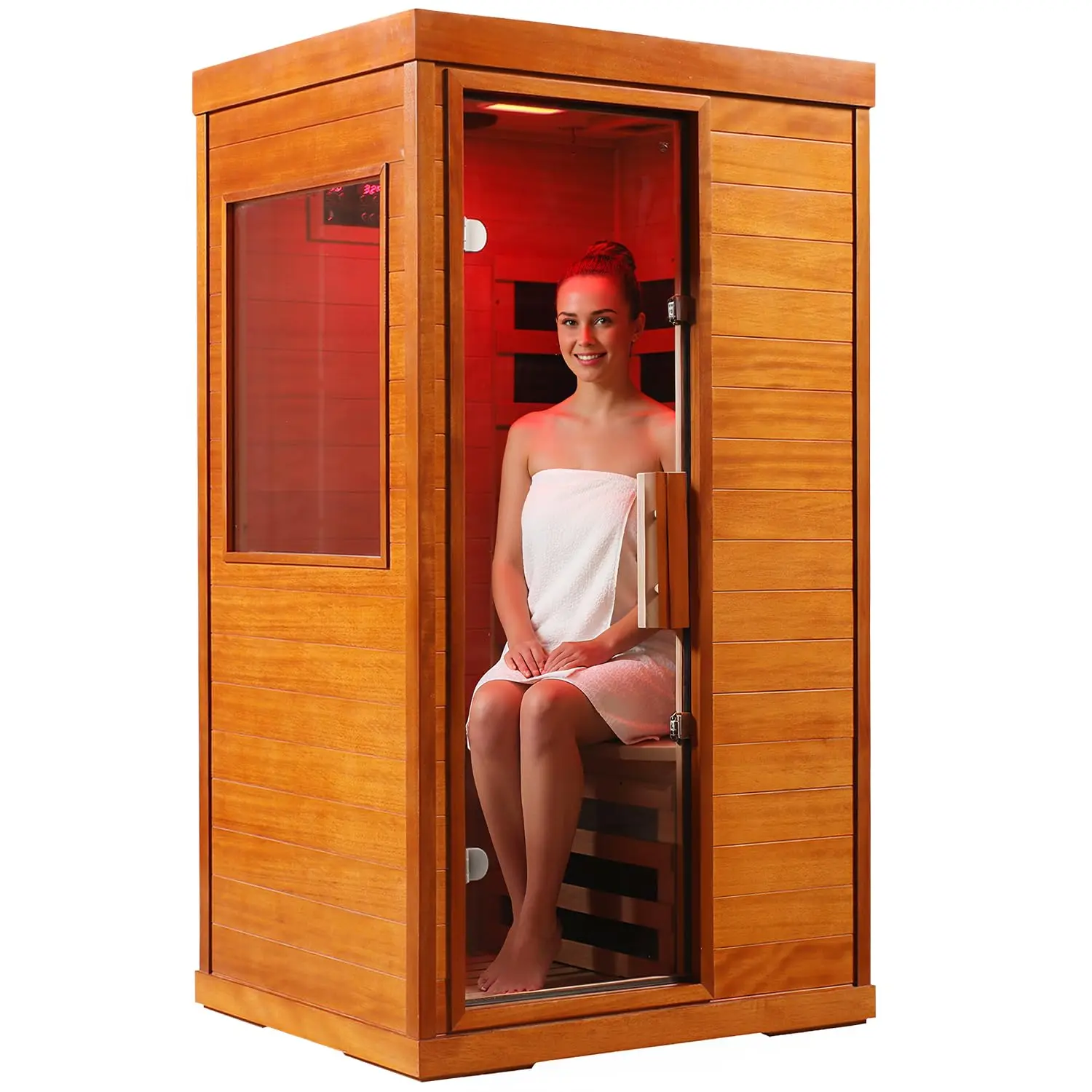 

Инфракрасная сауна для 1-2 человек, 110В 1120Вт, домашняя, с Bluetooth-аудиосистемой, 7-цветной светотерапией, индивидуальная комплектация