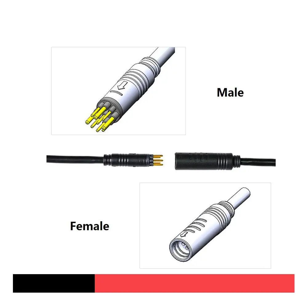 60/130/160cm 9 Pin Waterproof Male Female Connector Electric Bicycle Cable JULET Motor Extension Cable