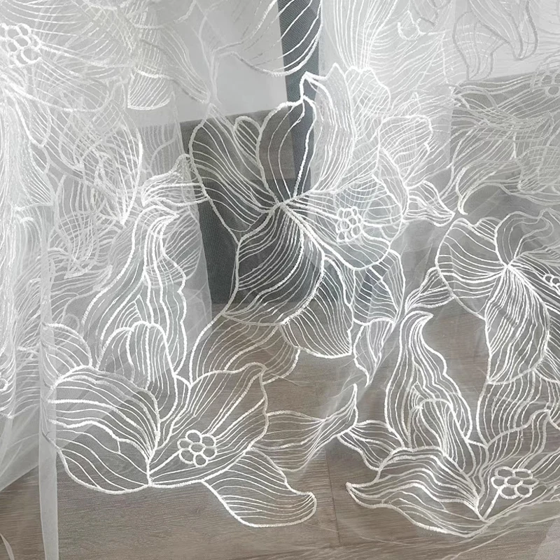 Wedding Dress, children's Clothing, Performance Dress, Dress Fabric, Creative Oversized Lotus Flower Embroidery Fabric view 6