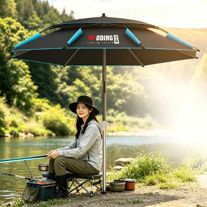 Portable Fishing Umbrella Large Canopy Sun Rain Shelter for Wading Bank River Lake and Reservoir Angling Outdoor Use 낚시 우산