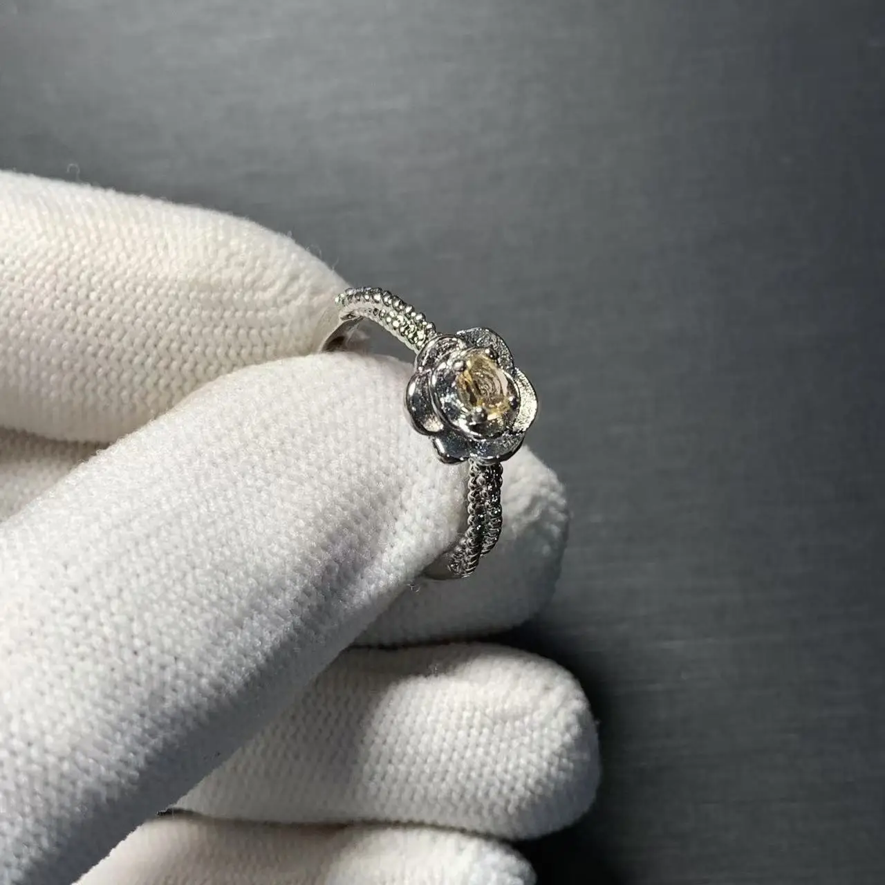 3MM Natural Citrine Ring Adjustable Female Ring Jewelry for Women Gift Wholesale High Quality Vintage Fine