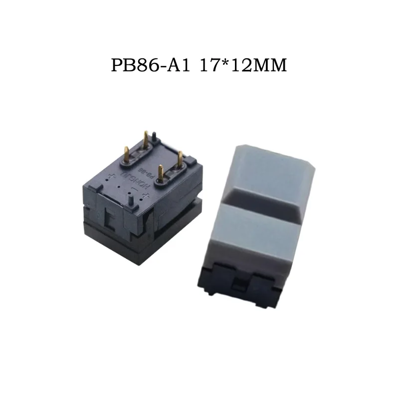 

4 PCS Taiwan PB86 A0 Grey Color Momentary Reset Push Button Lampless Tacct Switch 4Pin DIP SPDT PCB Mount Shell Size 12X17